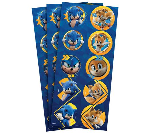 Adesivo Redondo Festa Sonic 2 com 30 Unidades - Ref 118207.2 Regina