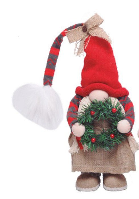 Boneco Kringle Gnomo com Guirlanda 40x15x14cm - Coleção Michigan - Ref 1014148G Crromus