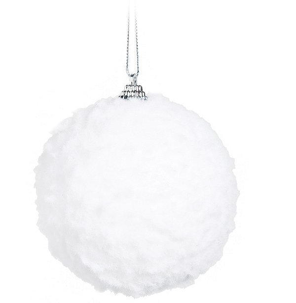 Bolas de Natal Brancas Nevadas 8cm Jogo com 6Un - Ref 1923548 Cromus