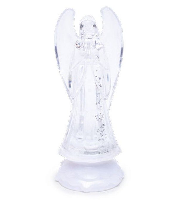 Anjo Decorativo de Acrílico Transparente com Led 25x10x10cm - Ref 1200453 Cromus
