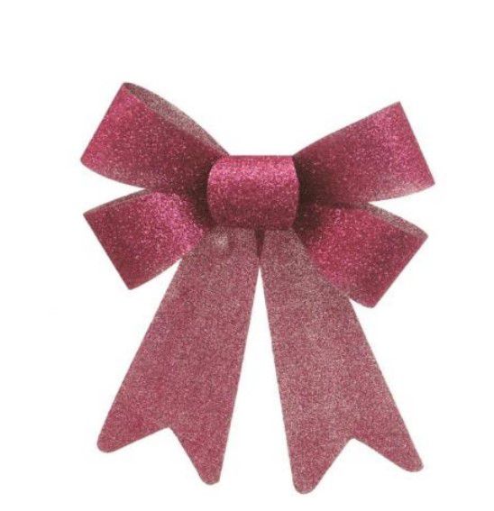 Laço de PVC com Glitter Pink 13x18cm Jogo com 2 Unidades - Ref 1210028 Cromus