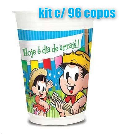 KIT 96 unidades Copo Plástico Descartável Fazendinha do Chico Bento Festcolor