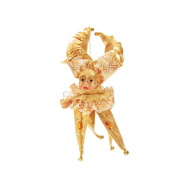 Pierrot Para Pendurar Dourado e Marfim 40x15x15cm com 1 Unidade - Ref 1515805 Cromus