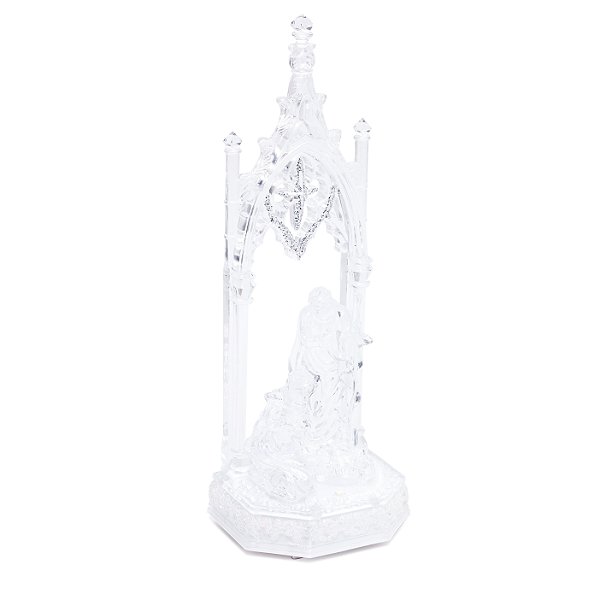 Sagrada Familia Transparente com Led Branco 3AAA 31x11x8cm - Ref 1200903 Cromus