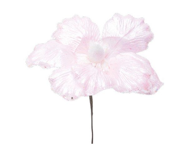 Flor de Natal Magnólia Rosa Bebe Perolizado - Flores Cabo Curto - Ref 1022587 Cromus