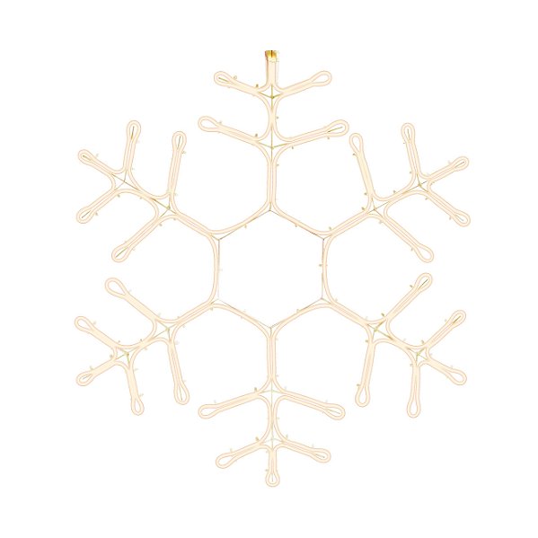 Silhueta Floco de Neve Decorativo de Led 70x70x1cm - Decorações de Natal com Led - Ref 1692115 Cromus
