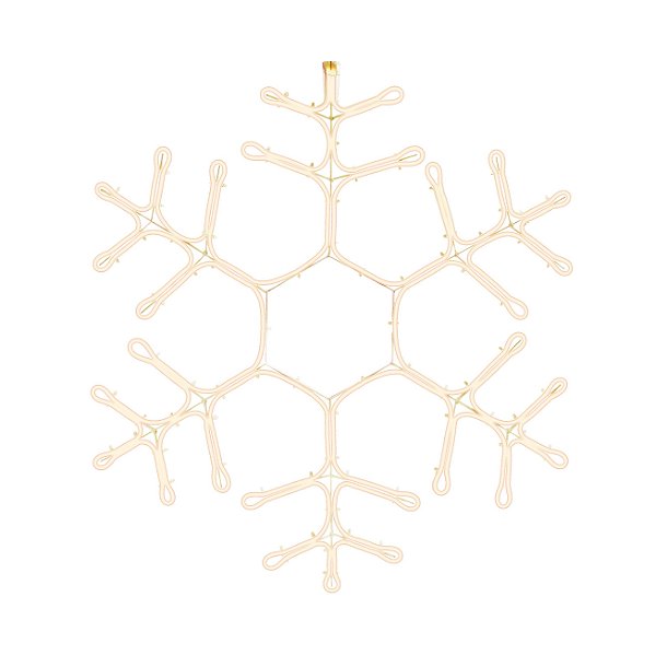 Silhueta Floco de Neve Decorativo de Led 70x70x1cm - Decorações de Natal com Led - Ref 1692115 Cromus