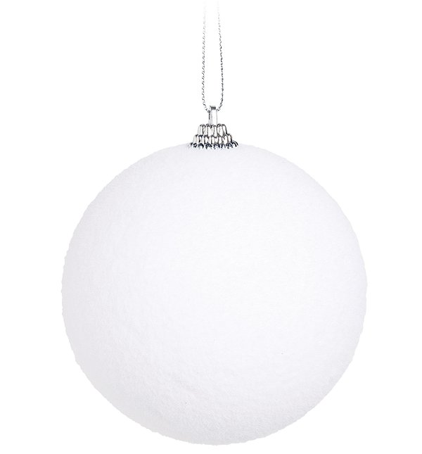 Bolas de Natal Branca Nevada 10cm Jogo com 4 Unidades - Ref 1923547 Cromus