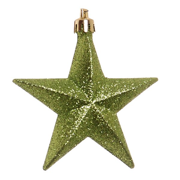 Enfeite Pendurar Estrelas Verde 10x10x3cm com 6 Unidades - Ref 1318100 Cromus