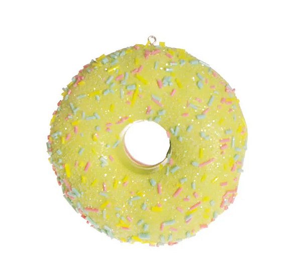 Enfeite de Pendurar Donut Amarelo 10x10x3cm com 1 Un - Ref 1413651 Cromus