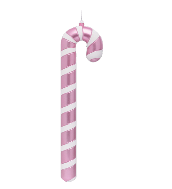 Enfeite Bengala de Natal Gigante Rosa e Branco 40cm - Color Trend - Ref 1019737 Cromus