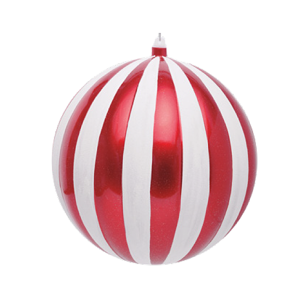 Bola de Natal Gigante Vermelho e Branco 25cm com 1 Unidade- Trend - Ref 1019745 Cromus