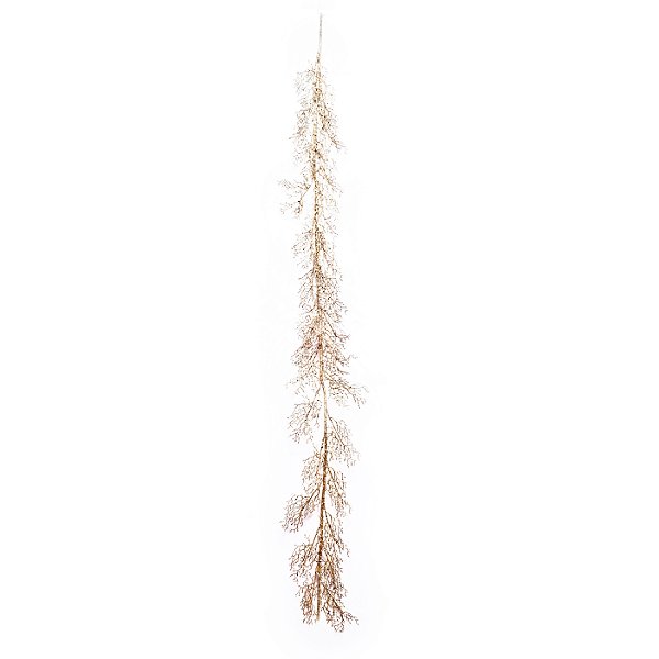 Galho Longo de Natal Folhagens Galhos Nude de Glitter 180x6x1cm - Ref 1202187 Cromus