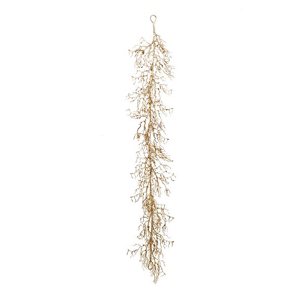 Galho Longo de Natal Dourados de Glitter 170x15x3cm - Ref 1202224 Cromus