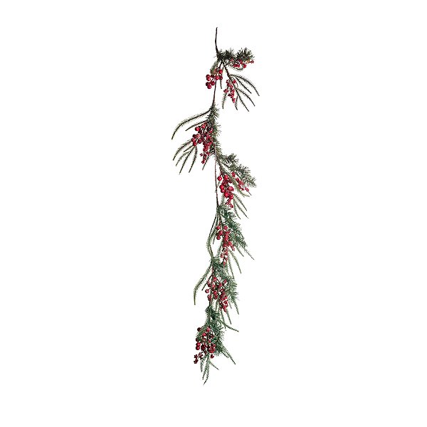 Galho Longo de Natal Folhas e Frutas Mistas 130x20x20cm - Ref 1470595 Cromus