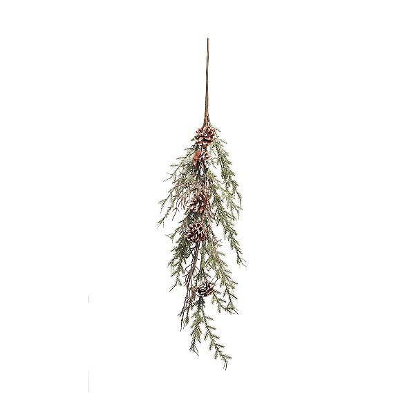 Galho Longo de Natal com Pinhas 115x15x7cm - Ref 1690436 Cromus