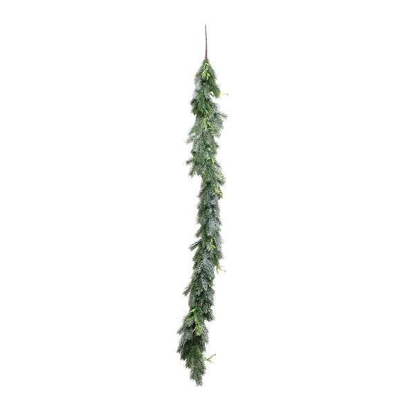 Galho Longo de Natal Festão Verde Folhagens 140x15x4cm - Ref 1208527 Cromus
