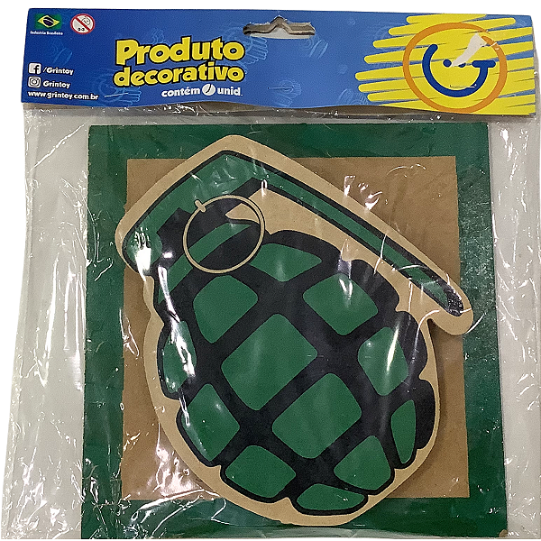 Placa Decorativa de MDF Festa FreeFire Granada 19cm - GRINTOY