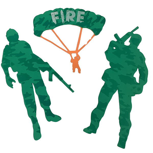 Kit Enfeites Decorativos Silhueta em E.V.A. Festa FreeFire com 3 Unidades - Grintoy