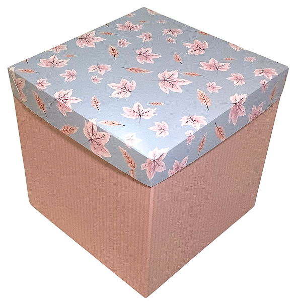 Caixa Cubo G Folhas de Outono 20 cm X 20 cm X 20 cm Caixa de Presente Quadrada - LMA