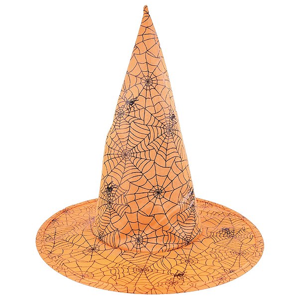Chapéu de Bruxa Laranja Teia de Aranha - Ref 29004091 Cromus