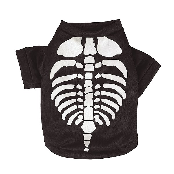 Roupa Pet Esqueleto Caveira Para Animais Pequeno Porte - Halloween - Ref 29003740 Cromus
