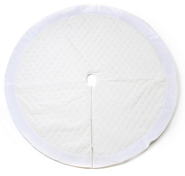 Saia Para Árvore de Natal Branca 100cm com Borda Branca - Ref 1715582 Cromus Natal