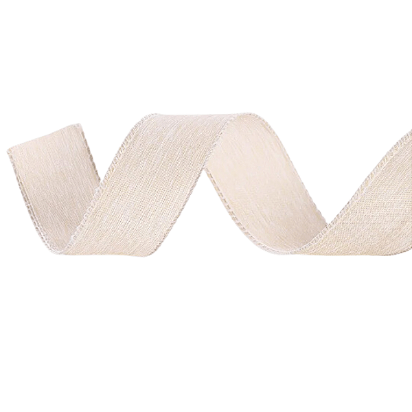 Fita Aramada de Natal Marfim Lisa 3,8X914CM - Ref 1117019 - Cromus
