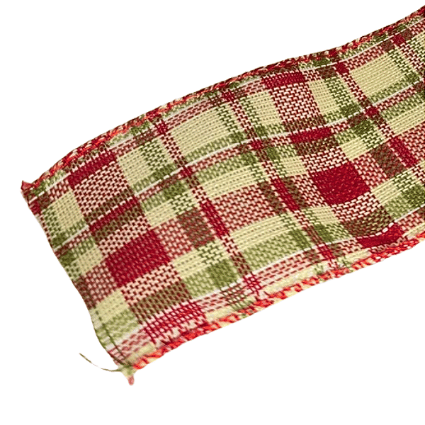 Fita de Natal Aramada Xadrez Vermelho, Verde e Nude 6,3X9,14m - Ref 1008769 Cromus