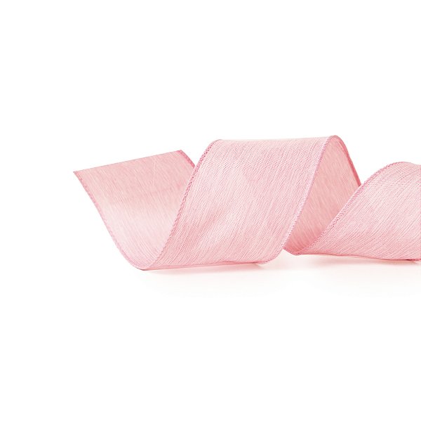 Fita Aramada de Natal Rosa Claro Lisa 6.3x9.14cm - Ref 1641591 - Cromus