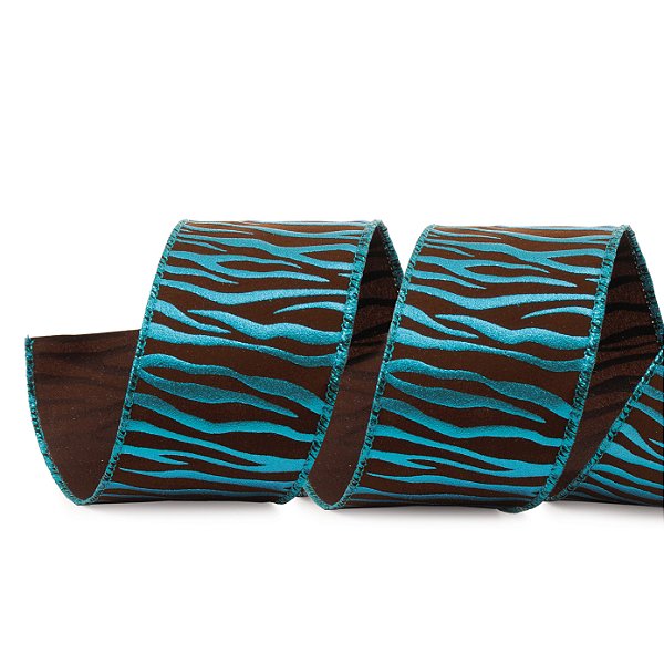 Fita Aramada de Natal Listras Zebra Azul e Preto 6.3x9.14cm - Ref 1213992 - Cromus