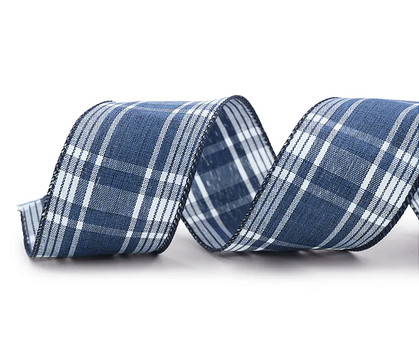 Fita Aramada de Natal Xadrez Azul e Branco 6,3X9,14m - Ref 1008797 - Cromus