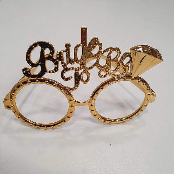 Óculos bride to be Dourado Plástico Metalizado com 1 unidade Oculos Noiva Despedida Solteira - Ponto
