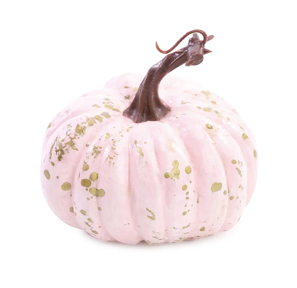 Abobora Decorativa Respingo Rosa 17x23cm - Ref 29005422 Halloween Cromus