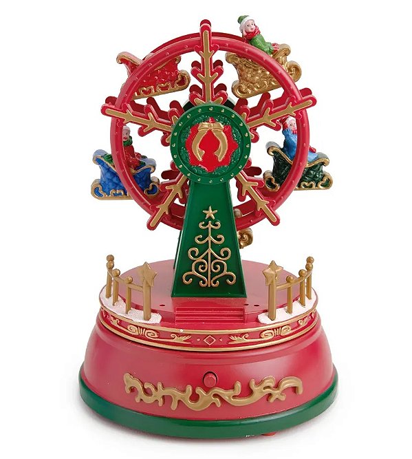 Cenário Roda Gigante de Natal com Luz Som e Movimento 19x13cm - Ref 1039070 Cromus