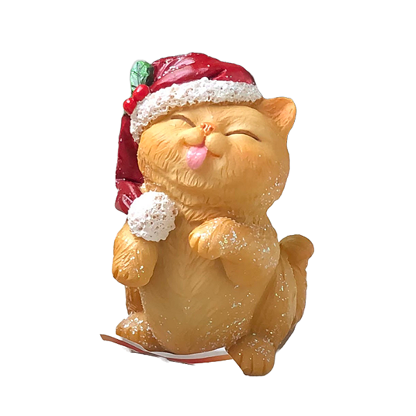 Enfeite de Resina Gatinho Mostrando a Lingua 6cm - Ref RS 1461 Tok da Casa