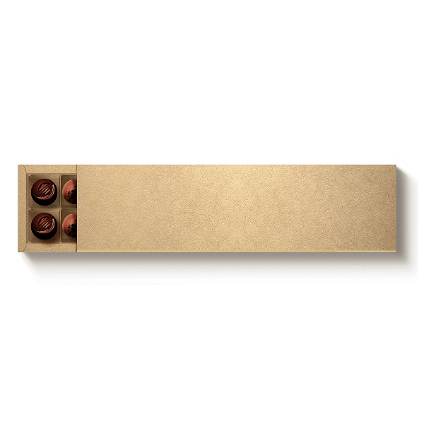 Caixa Retangular Kraft com Tampa Luva Lisa Para 20 Doces 39x9,5x4cm com 10 Unidades - Ref 13003209 Cromus