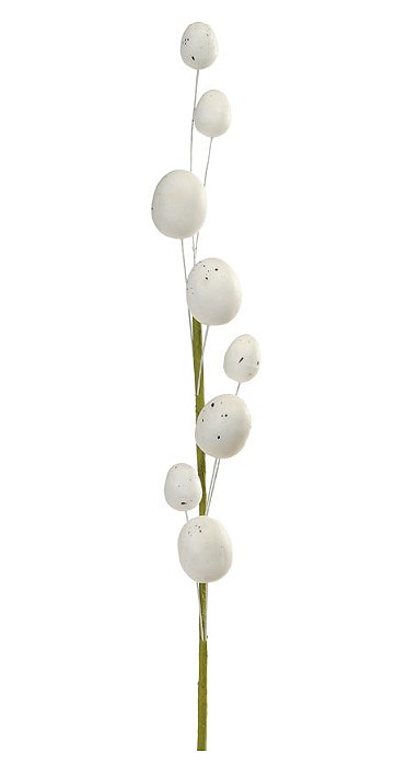 Galho de Páscoa Grande Ovos Branco 60cm - Coleção Fondant - Ref 1067234 Cromus