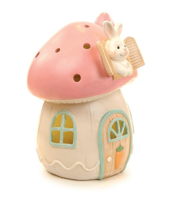 Casa de Cogumelo com Led de Resina 29x20x20cm - Ref 1066719 Cromus