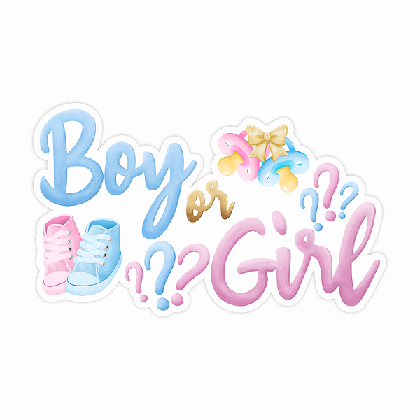 Painel Impresso Festa Chá Revelação Boy or Girl - Ref 120055 Piffer