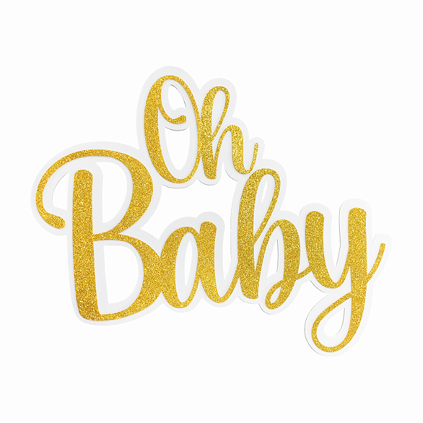 Painel de EVA Oh Baby Dourado Chá Revelação 47x39cm - Ref 120052 Piffer