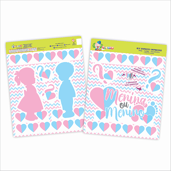 Kit Paineis Impressos Chá de Revelação Cartonado - Ref 120013 Piffer