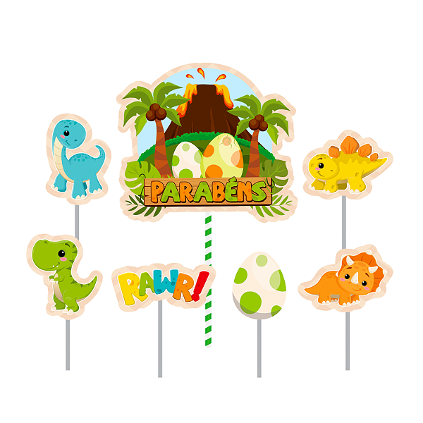Topo de Bolo Impresso Festa Dino Baby - Ref 125028 Piffer