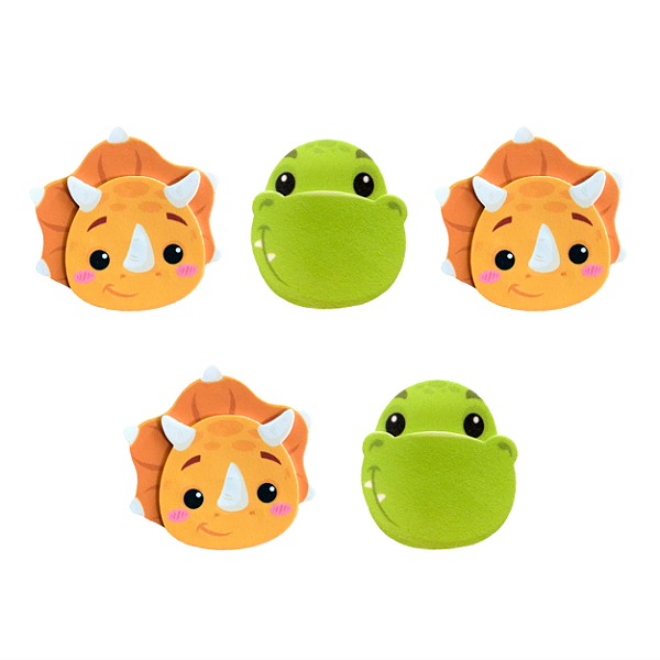 Mini Carinha Decorativa de E.V.A Festa Dino Baby com 5Un - Ref 125014 Piffer