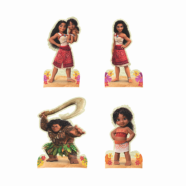 Decoração Impressa de Mesa Festa Moana com 4Un - Ref 307052 Piffer