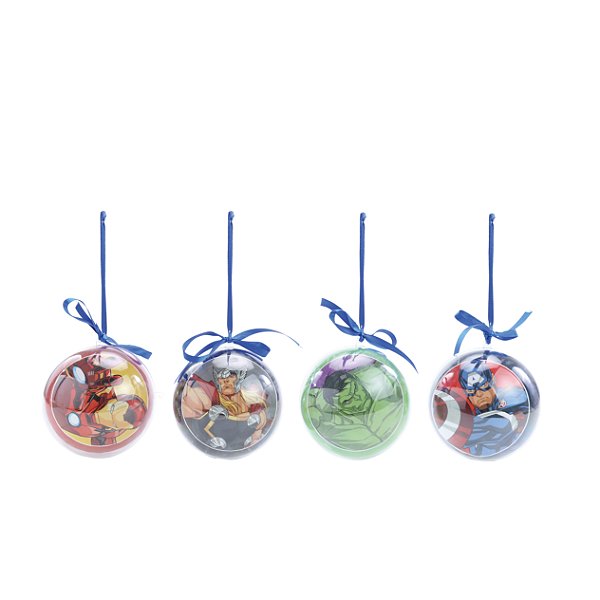 Bola Acrílica Avengers Heróis 10cm Jogo c/4 Un - Ref 1109049 Cromus