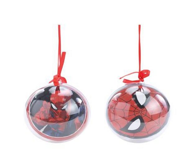 Bola de Acrílico Spider Man Homem Aranha 12cm jogo com 2 Unidades - Natal Disney - Ref 1109057 Cromus