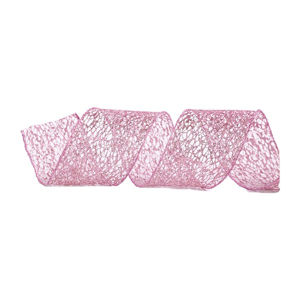 Fita Aramada Tela Rosa com Glitter 6,3x9,14m - Ref 1056116 Cromus