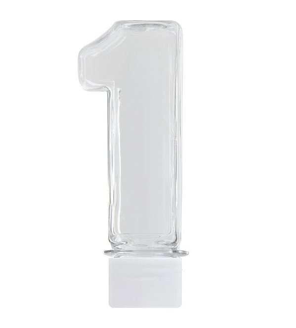 Tubete Tubo Número 1 Transparente com Tampa 10 Unidades - Mirandinha