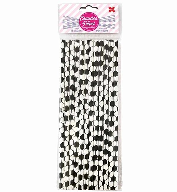 Canudo de Papel Impresso Futebol 6MMX200MM com 12 Un - Ref 4359 Make